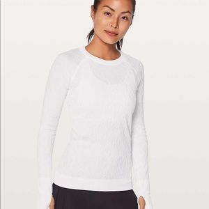 Lululemon White Floral Rest Less Pullover